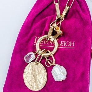 Devon Leigh Gold Pendant with Stones Necklace